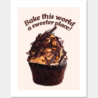 Chocolate Cupcake with Caramel Frosting and Chocolate Shaves Posters and Art